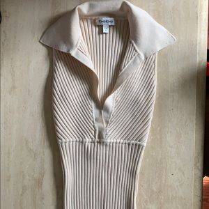 Bebe knit sleeveless cream top